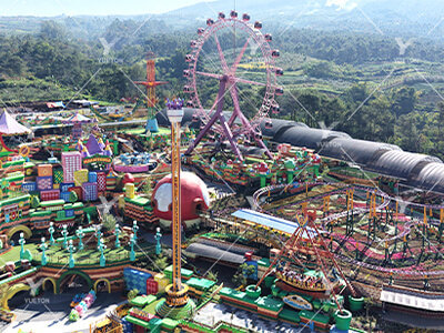 3D Theme Park Layout Rendering